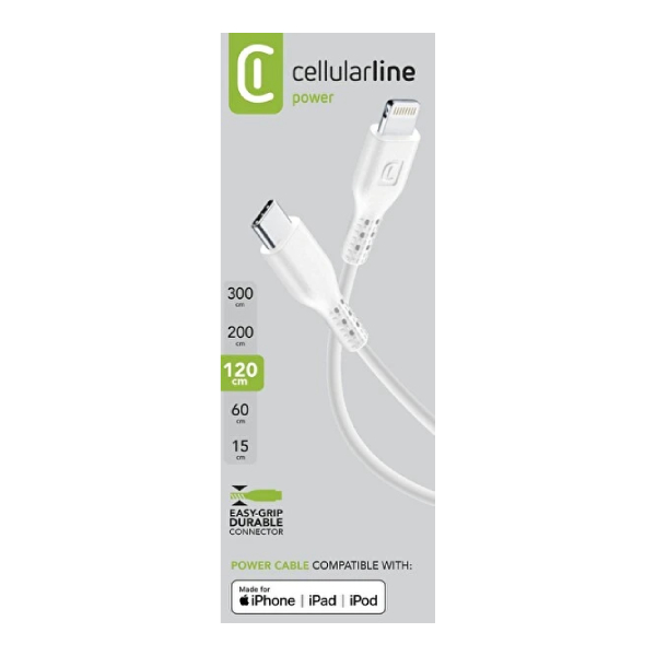 CELLULAR LINE USBDATAC2LMFI1MW Καλώδιο Usb-C σε Lightning, Άσπρο | Cellular-line| Image 3