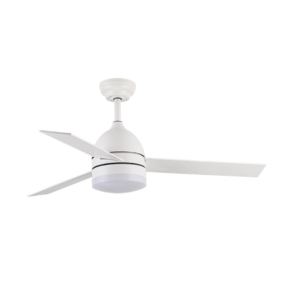 LUCCI AIR 80513074 Vector Ceiling Fan with Light & Remote Control, White