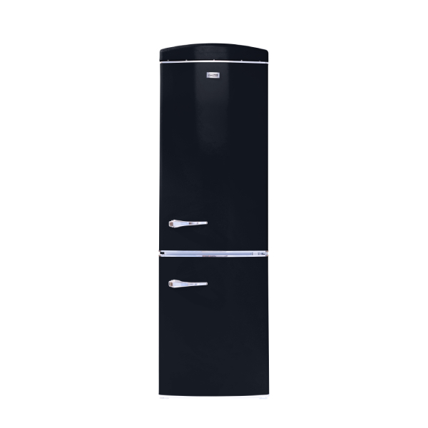 EQUATOR MDRF375WE-RE (RF 132 B) Retro Refrigerator with Bottom Freezer, Black
