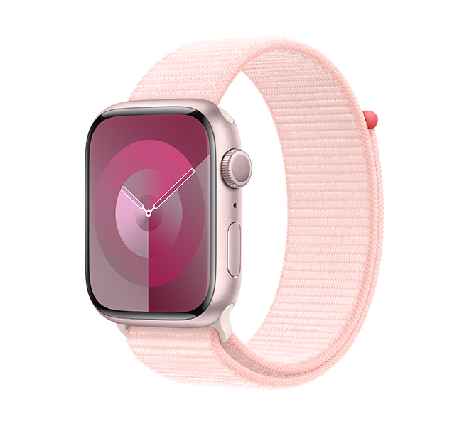 APPLE Smartwatch Series 9 GPS 45 mm, Pink Aluminium with Light Pink Sport Loop Strap One Size | Apple| Image 2