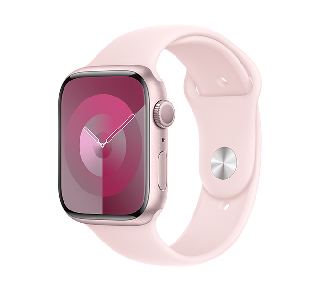 APPLE Smartwatch Series 9 GPS 45 mm, Pink Aluminium with Light Pink Sport Band Strap S/M | Apple| Image 2