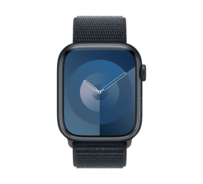 APPLE Smartwatch Series 9 GPS 45 mm, Midnight Aluminium with Midnight Sport Loop Strap One Size