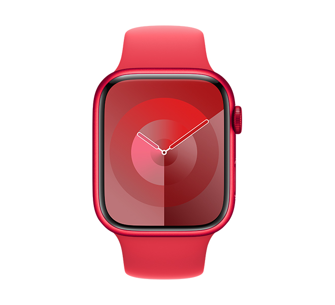APPLE Smartwatch Series 9 GPS 45 mm, Red Aluminium με Red Sport Band Λουράκι S/M