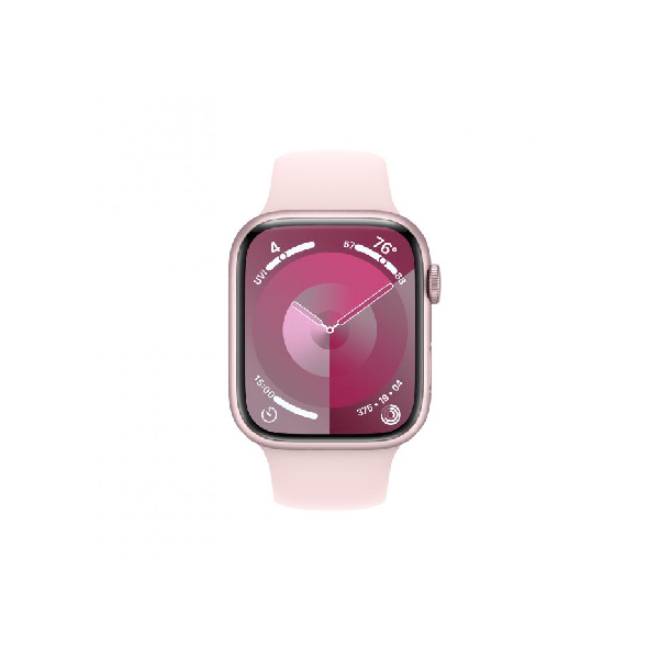 APPLE Smartwatch Series 9 GPS 41 mm, Pink Aluminium with Light Pink Sport Band Strap M/L