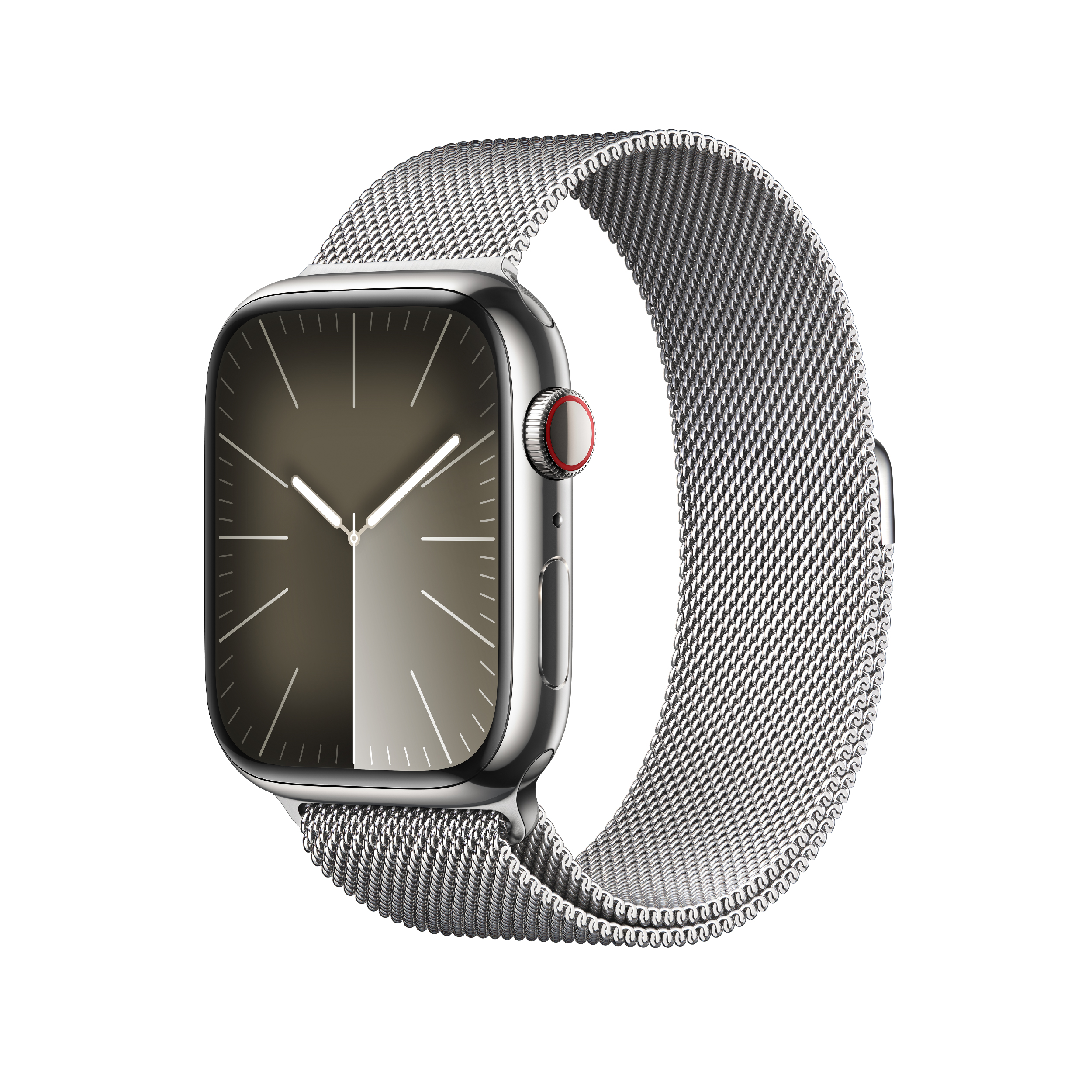 APPLE Smartwatch Series 9 GPS + Cellular 41mm, Silver Stainless Steel με Silver Milanese Λουράκι | Apple| Image 2