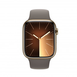 APPLE Smartwatch Series 9 GPS + Cellular 41mm, Gold Stainless Steel με Clay Sport Band Λουράκι | Apple