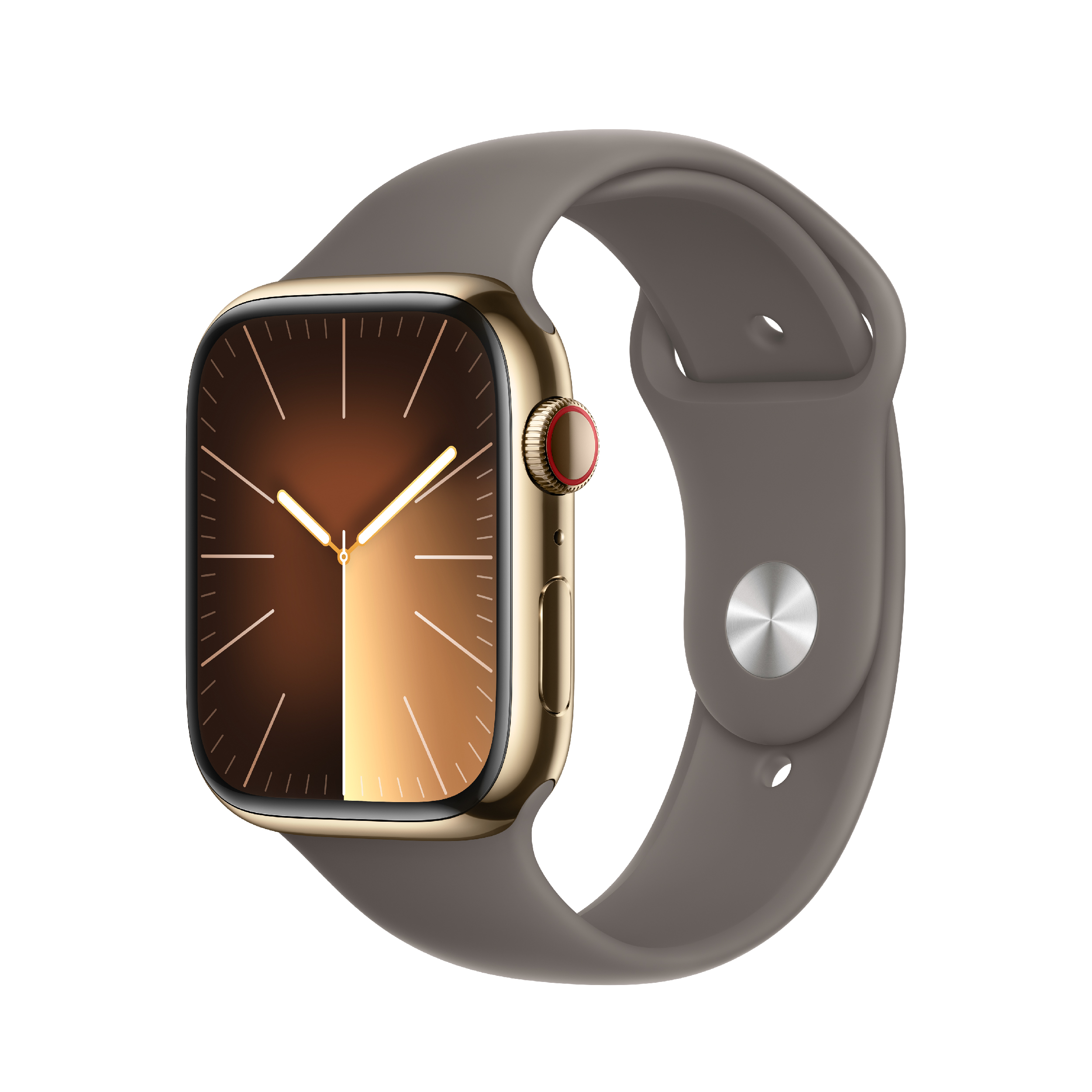 APPLE Smartwatch Series 9 GPS + Cellular 41mm, Gold Stainless Steel με Clay Sport Band Λουράκι | Apple| Image 2