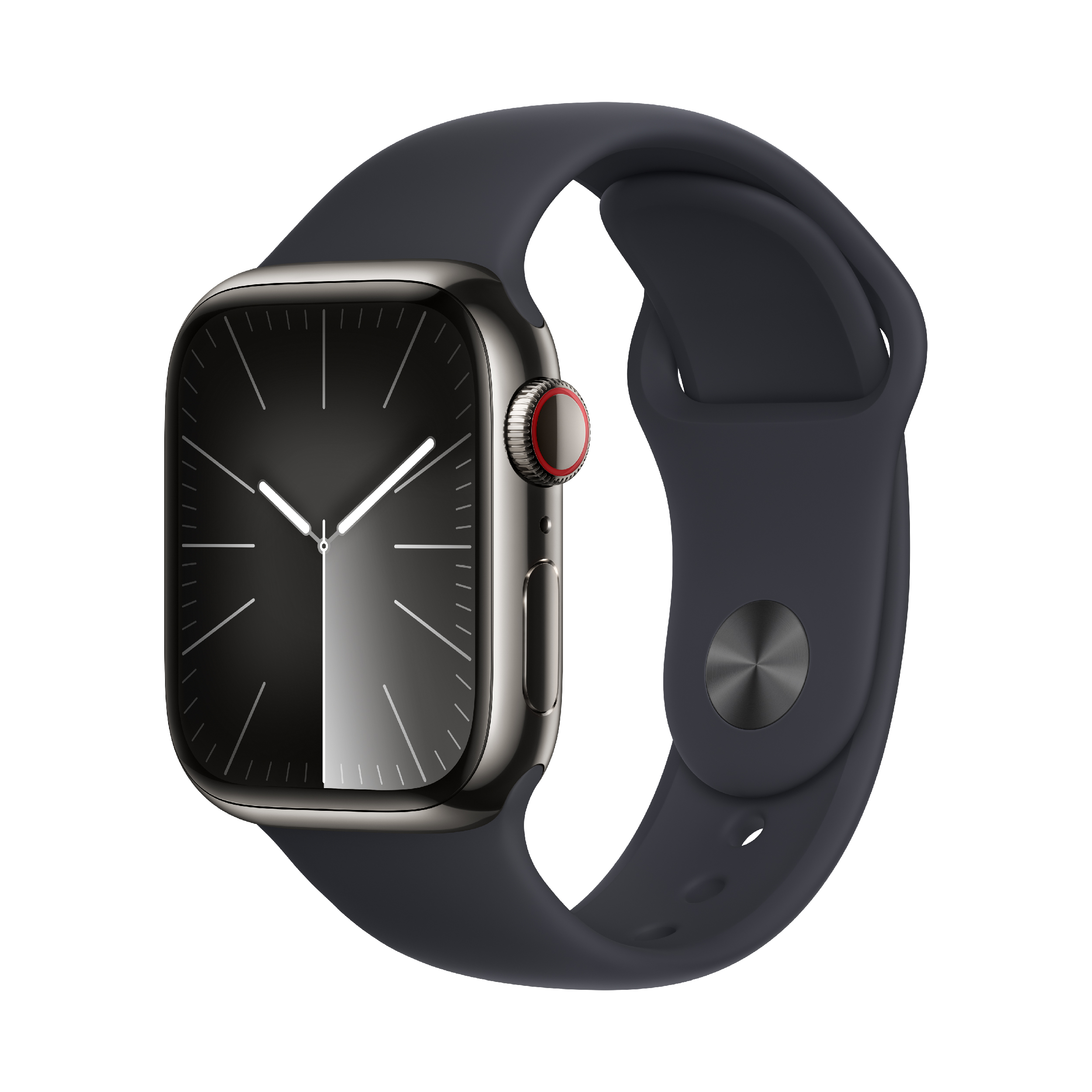 APPLE Smartwatch Series 9 GPS + Cellular 41mm, Graphite Stainless Steel with Midnight Sport Band Strap  | Apple| Image 2