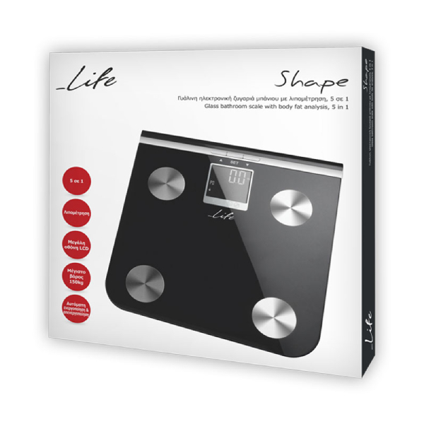 LIFE 221-0076 Bathroom Scale with Body Fat Analysis, Black | Life| Image 3