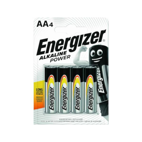 ENERGIZER Longlife Power Alkaline Batteries, 4 x AA