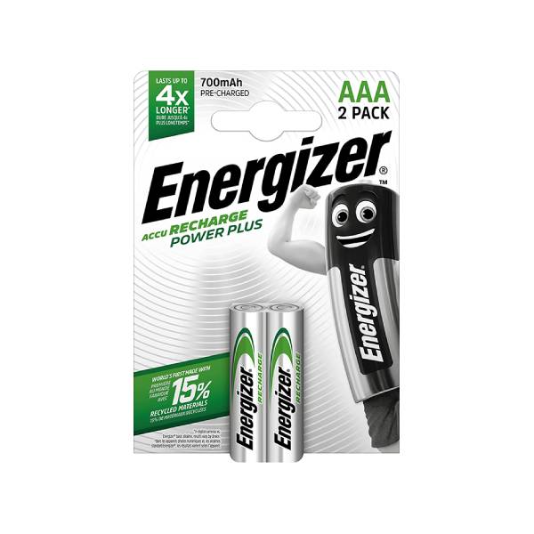 ENERGIZER 016-5232 Power Plus Rechargeable Batteries, 2 x AAA