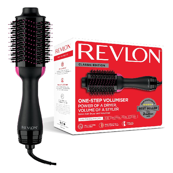 REVLON RVDR5222UK4 Στεγνωτήρας Μαλλιών και Βούρτσα Θερμού αέρα, Μαύρο