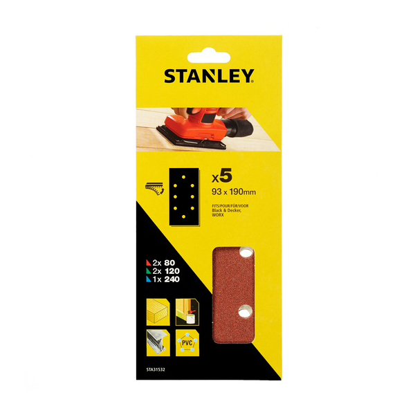 STANLEY STA31532-XJ Sanding Sheets 5pcs