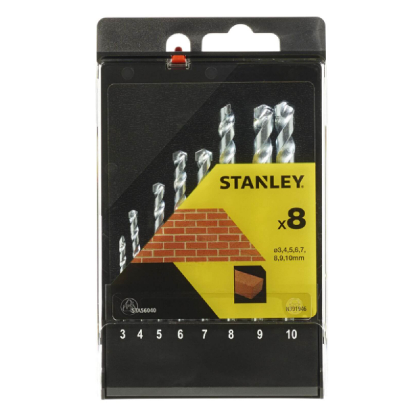 STANLEY STA56040-QZ Set Masonry Drill Bits 8pcs