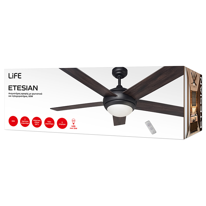 LIFE 221-0354 ETESIAN Ceiling Fan With Remote Control5