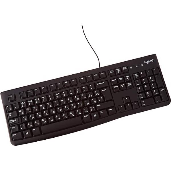 LOGITECH K120 Russian Wired Keyboard, Black