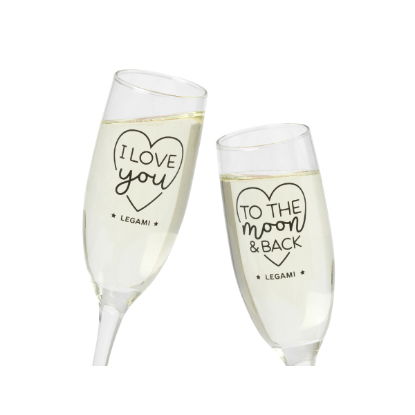 LEGAMI GLA0001 Set of 2 Champagne Flutes, Cheers to Love | Legami| Image 2