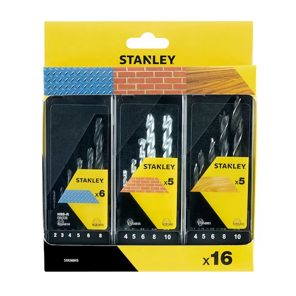 STANLEY STA56045-QZ Mixed Drill Bit Cassette 16pcs