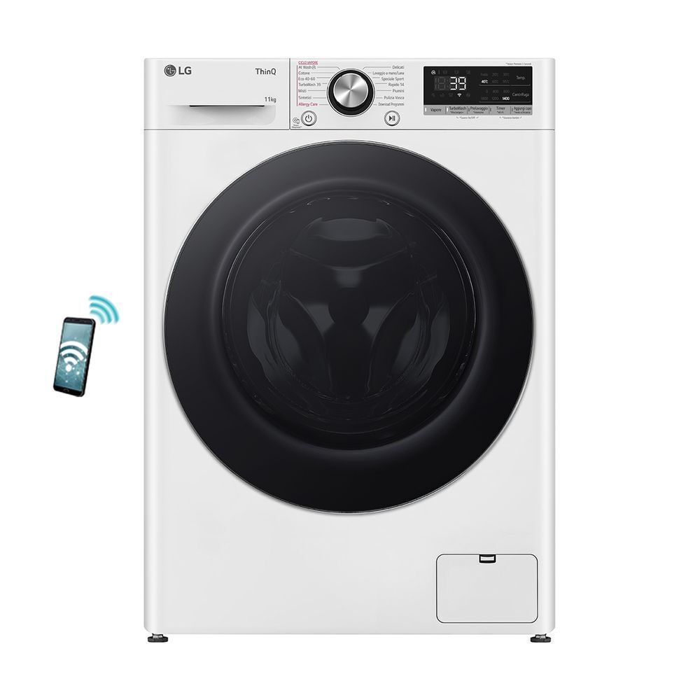 2LG D4R7511TSWC Wi-Fi Washer & Dryer 11/6KG, White