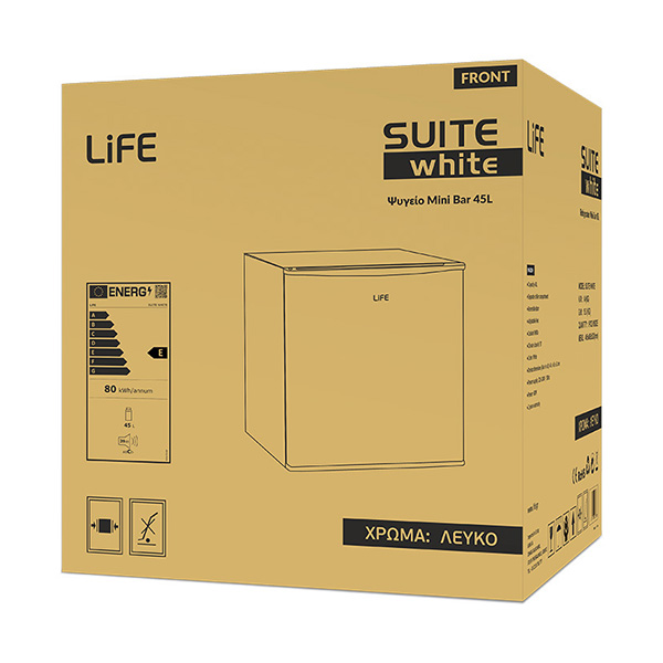 LIFE Mini Bar One Door Refrigerator, Suite White | Life| Image 4