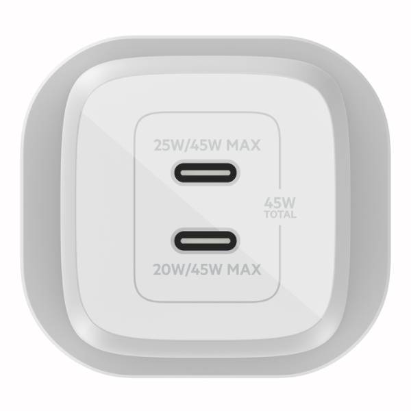BELKIN WCH011MYWH Multipower Charger with Dual Ports 45 Watt UK, White | Belkin| Image 2