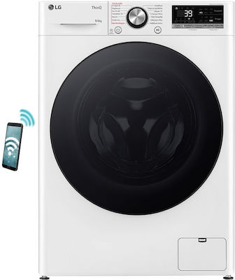 LG D4R7009TSWB Wi-Fi Washer & Dryer 9/6KG, White