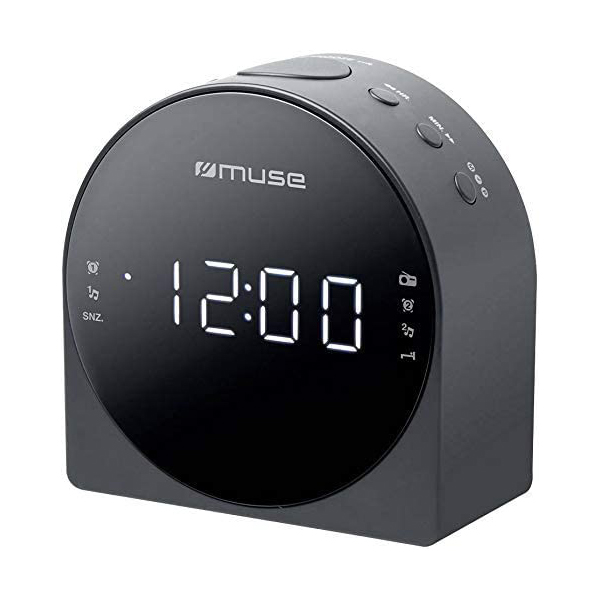 MUSE M-185 CR Radio Alarm Clock, Black