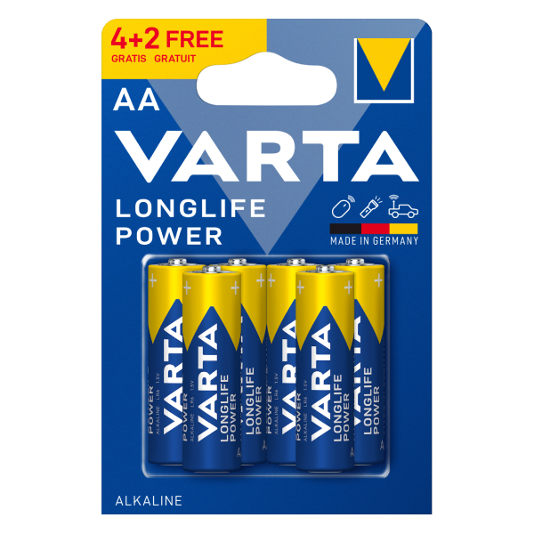 VARTA Alkaline High Energy Batteries 4+2 x AA Size