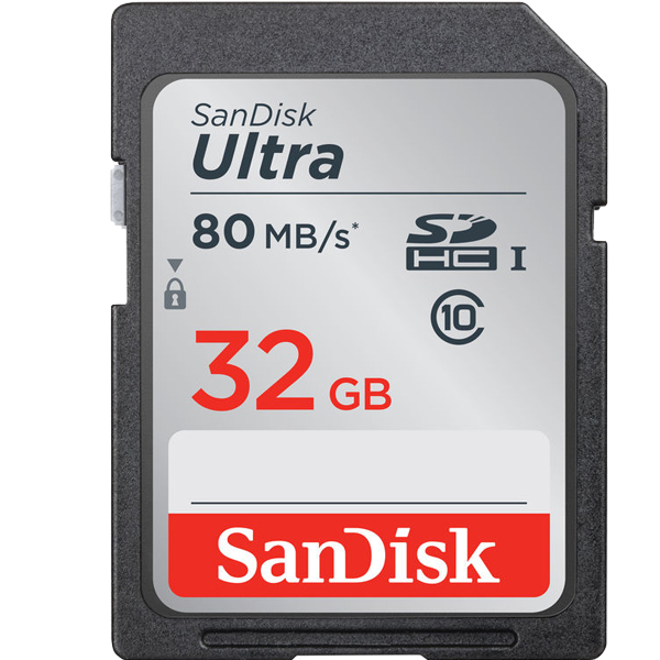 SANDISK 32GB Ultra UHS-I SDHC Memory Card (Class 10)