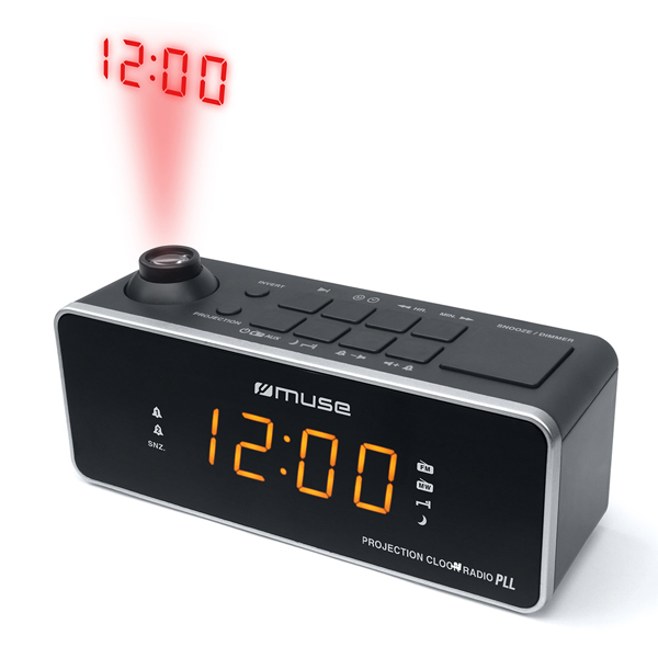 MUSE M-188 P Radio Alarm Clock, Black
