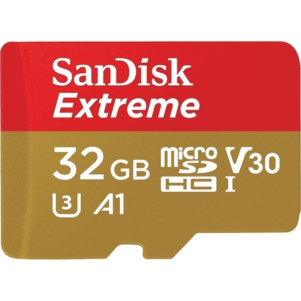 SANDISK MicroSD 32GB Extreme UHS-I microSDHC Memory Card with SD Adapter