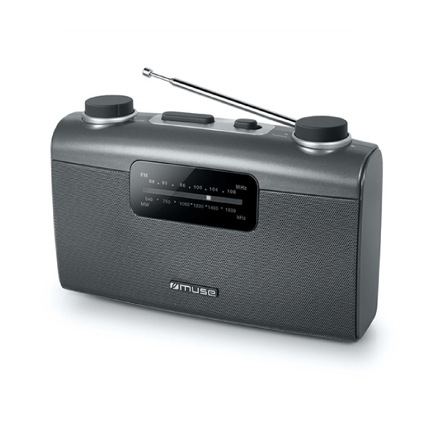 MUSE M-058 R Portable Radio, Black