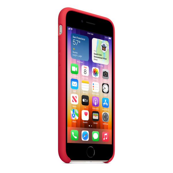 APPLE MN6H3ZM/A Silicone Case for iPhone SE Smartphone, Red | Apple| Image 3