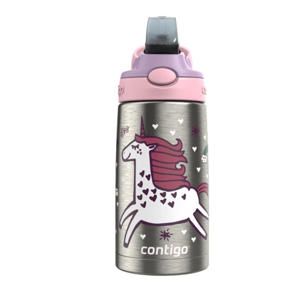 CONTIGO Flying Unicorn Kids Water Bottle, 420 ml