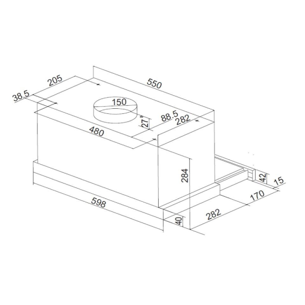 LIGMAR F0560CR2D15 Aπορροφητήρας Συρόμενος/Συρτάρι, 60 cm | Ligmar| Image 2