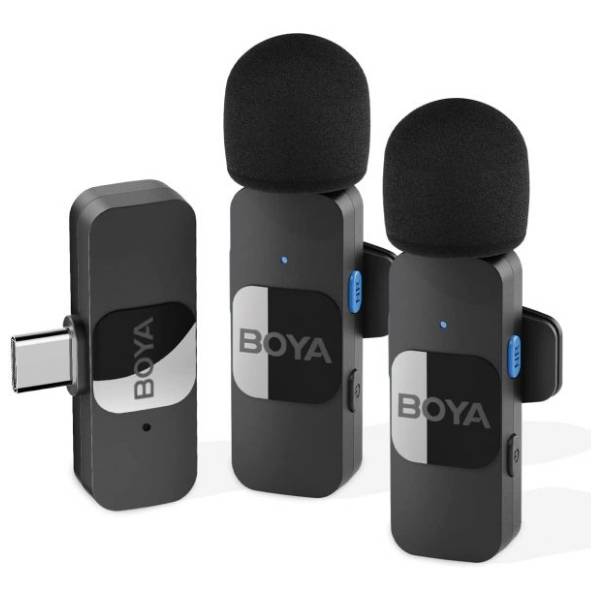 BOYA BY-V20 Διπλό Ασύρματο Μικρόφωνο για Android, Μαύρο