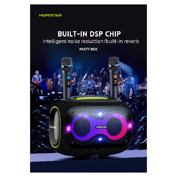 HOPESTAR Party Box Bluetooth Speaker With Karaoke  And Microphones | Hopestar| Image 3