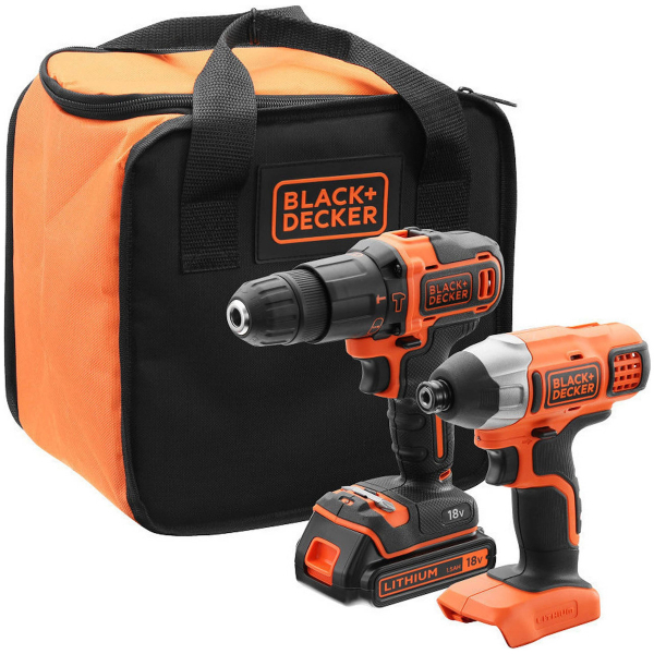 BLACK & DECKER BCK21S1S Cordless Set Drill & Drill Driver 18V | Black-decker