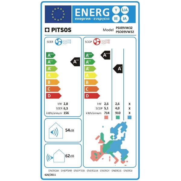 PITSOS PSI09VW32 Nefeli Wall Mounted Air Conditioner, 9000BTU | Pitsos| Image 4