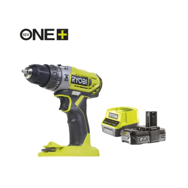 RYOBI R18PD2-120B Σετ Κρουστικό Δραπανοκατσάβιδο Μπαταρίας 18V | Ryobi