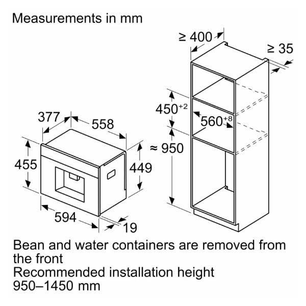 BOSCH CTL7181B0 Series 8 Εντοιχιζόμενη Πλήρως Αυτόματη Καφετιέρα, Μαύρο | Bosch| Image 3