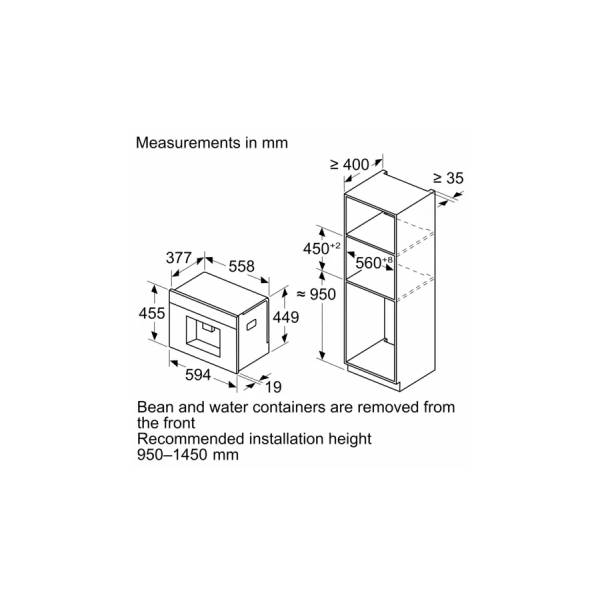 BOSCH CTL9181B0 Series 8, Πλήρως Εντοιχιζόμενη Αυτόματη Καφετιέρα, Μαύρο | Bosch| Image 4