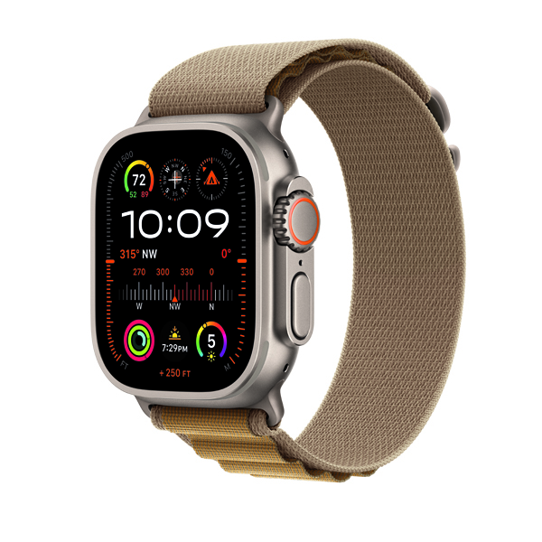 APPLE Smartwatch Ultra 2 GPS + Cellular 49mm, Φυσικό Titanium με Tan Alpine Λουράκι - Medium | Apple| Image 2