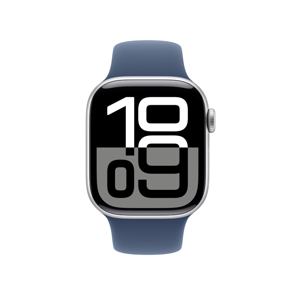 APPLE Smartwatch Watch Series 10 GPS 42 mm, Ασημί Aluminium με Denim Sport Λουράκι, S/M