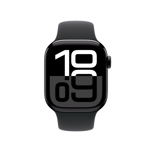 APPLE Smartwatch Watch Series 10 GPS 42 mm, Jet Μαύρο Aluminium με Μαύρο Sport Λουράκι, M/L | Apple