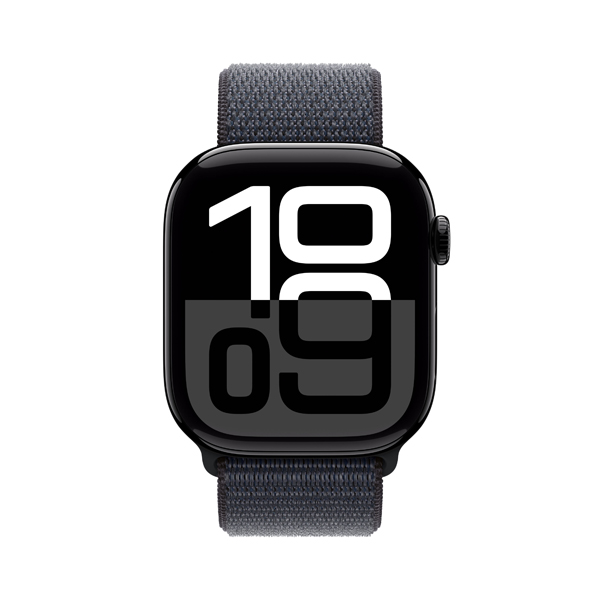 APPLE Smartwatch Watch Series 10 GPS 42 mm, Jet Μαύρο Aluminium με Ink Sport Loop Λουράκι