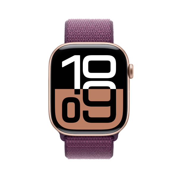 APPLE Smartwatch Watch Series 10 GPS 42 mm, Rose Gold Aluminium with Plum Sport Loop