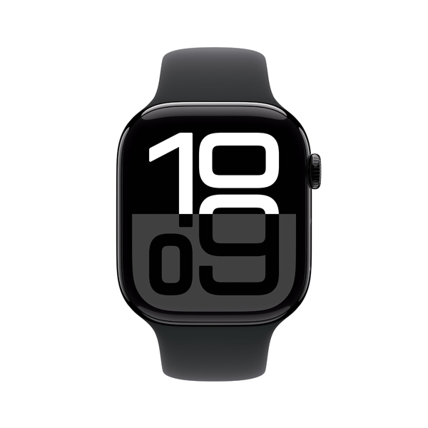 APPLE Smartwatch Watch Series 10 GPS 46 mm, Jet Black Aluminium with Black Sport Band, S/M