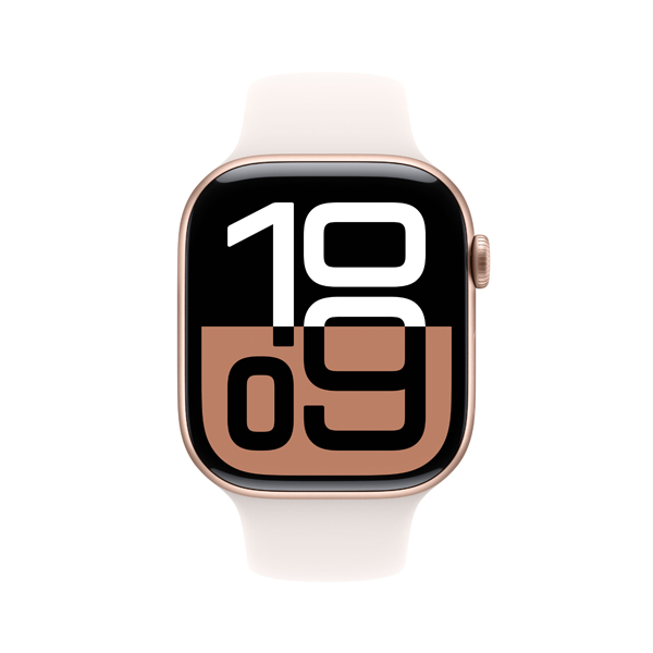 APPLE Smartwatch Watch Series 10 GPS 46 mm, Rose Gold Aluminium με Light Blush Sport Λουράκι, S/M