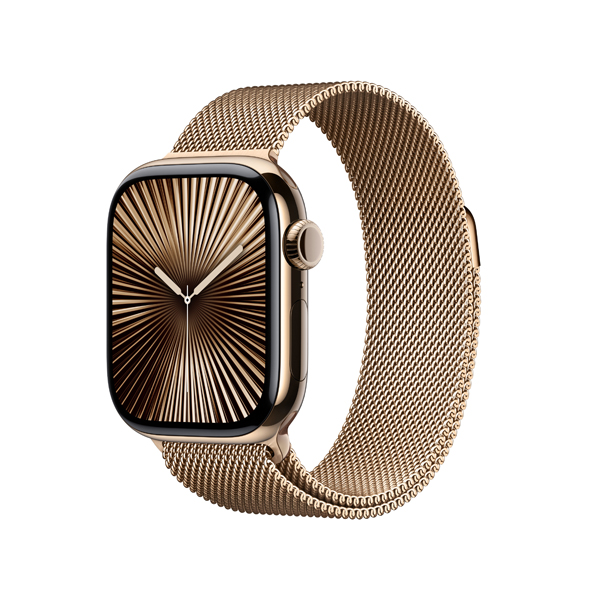 APPLE Smartwatch Series 10 GPS + Cell 46mm, Titanium with Gold Milanese Loop, S/M | Apple| Image 2